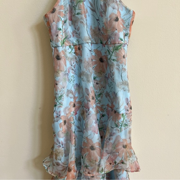 Lulus Forever Exceptional Light Blue Floral Halter Organza Maxi Dress - Picture 7 of 8